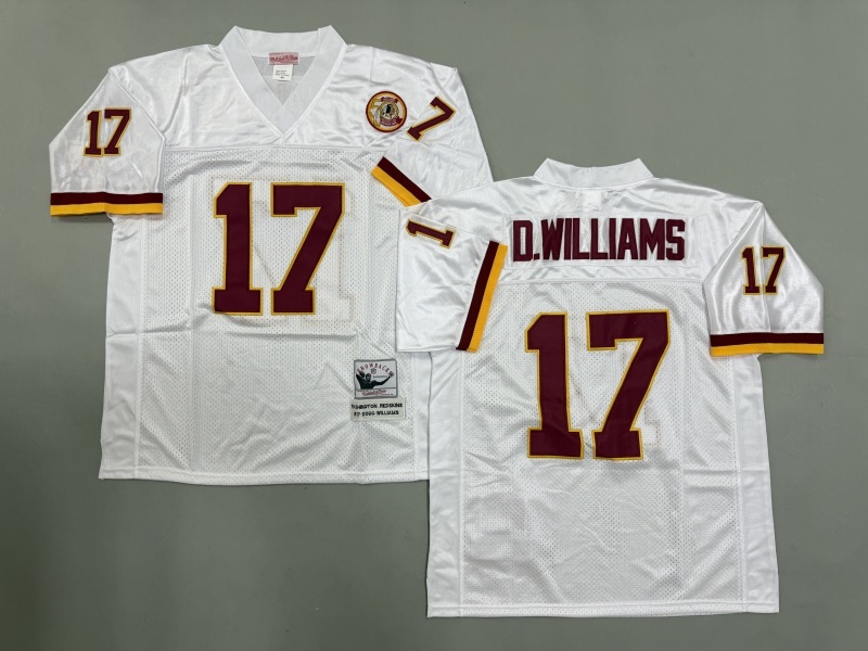 Men 2025 Washington Redskins #17 D.Williams white Throwback Limited NFL Jersey style 002->washington redskins->NFL Jersey